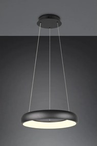 Lampa wisząca LED ze ściemniaczem w kolorze matowej czerni z metalowym kloszem ø 46 cm Cardona – Trio