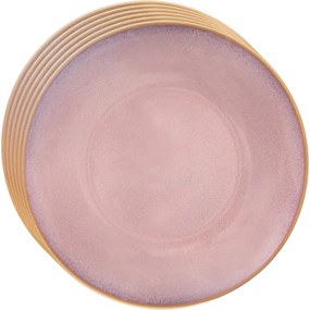 Orion Zestaw płytkich talerzy ceramicznych Glazeróżowe 27 cm, 6 szt.