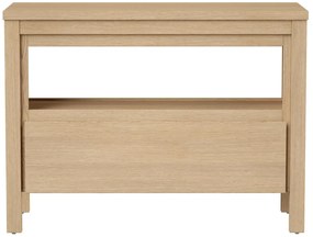 Szafka pod umywalkę z półką do przechowywania i blatem - 120 cm - Okleina dębowa - COSMOTI