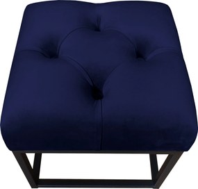 Pufa CHESTERFIELD tkanina Welur loft ławka podnóżek metal : Kolor Stelaża - Czarny , Kolor tkaniny - VELVET - MG16, Typ tkaniny - Velvet
