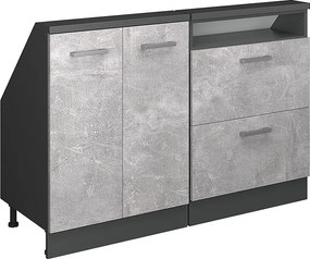 Zestaw szafek na dach skośny beton/antracyt 120x46x81.6 rion