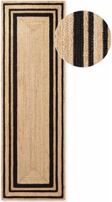 Czarny/w naturalnym kolorze chodnik z juty dwustronny/tkany ręcznie 80x250 cm Looma – Hanse Home