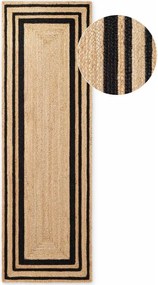 Czarny/w naturalnym kolorze chodnik z juty dwustronny/tkany ręcznie 70x200 cm Jutta – Hanse Home