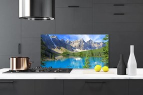 Szkło do Kuchni na Ścianę Leśne Jezioro u Stóp Gór