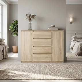Komoda NUDO 138,5 cm do Salonu Sypialni Dąb sonoma