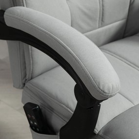 Vinsetto Fotel biurowy z masażem i ogrzewaniem podnóżek regulowany do 120 kg szary | Aosom PL