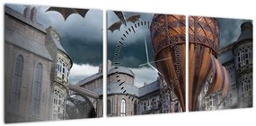 Obraz - Surrealistyczny krajobraz (z zegarem) (90x30 cm)