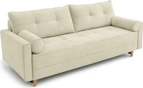 Sofa z Funkcją Spania LONAR Kremowa Japandi