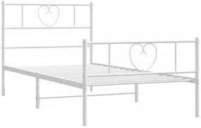 Białe pojedyncze łóżko metalowe 90x200 cm M3-H79