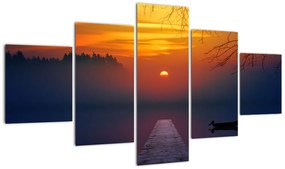 Obraz mostu o zachodzie słońca (125x70 cm)