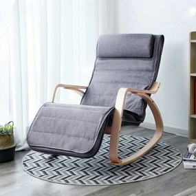 SongmicsHome Fotel bujany SWING, max obciążenie 150kg, 67x115x91cm, szara