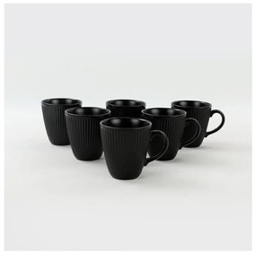 Czarne ceramiczne kubki zestaw 6 szt. 0.3 l – Hermia