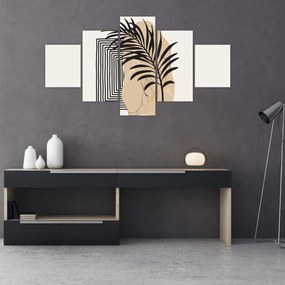 Obraz - Abstrakcja z tropikalnymi liśćmi N⁰3 (125x70 cm)