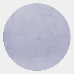 Dywan pluszowy Pouffy srebrny koło 200 cm x 200 cm