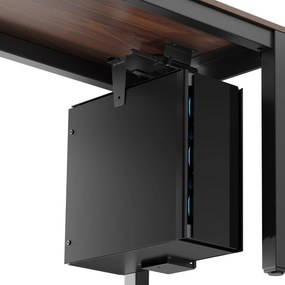 Uchwyt na komputer pod biurko, regulowany, metalowy, czarny: PC HOLDER