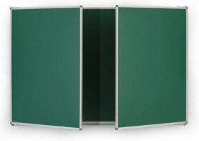 Tablica kredowa ceramiczna zielona składana, magnetyczna, 3000 x 1000 mm