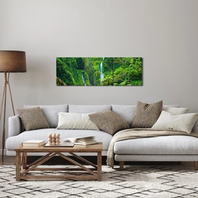 Obraz - Wodospady Madakaripura, Jawa Wschodnia, Indonezja (z zegarem) (90x30 cm)