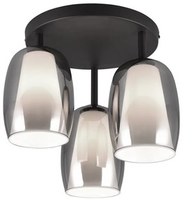 Lampa sufitowa w czarno-srebrnym kolorze ze szklanym kloszem ø 14 cm Barret – Trio Select