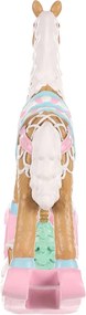 Ozdoba świąteczna Konik na biegunach, różowy, polyresin, 17 cm