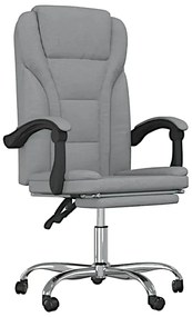 Jasnoszare krzesło do biurka z podnóżkiem - Duncan