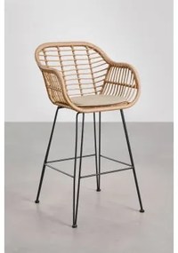 Zestaw 4 Szt. Wysokich Stołków Ogrodowych Zole Z Wikliny Syntetycznej ↑75 Cm & Dried Herb - Sklum