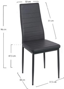 Pakiet 4 krzese Lauter ze sztucznej skóry