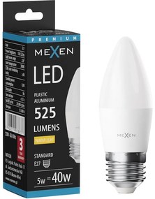 Mexen Nova żarówka LED E27, C37, 5W, Ciepła - 3000K, 525 lm - L102-E27-0530-01