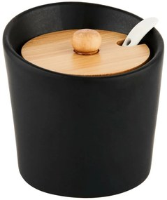 Florina Zestaw cukiernica, solniczka i pieprzniczka na bambusowej podstawce Adria, czarny