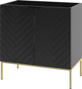 Szafka pod umywalkę wpuszczaną Aspen 08 czarny/złoty, 80 cm