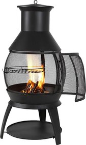 Kominek Zewnętrzny SucceBuy, Z Żelaza o Wysokości 56 cm, z Siecią i Pokrywą Kominka, do Spotkań w Ogrodzie, Biwakowania i Imprez Plenerowych