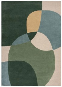 Zielony wełniany dywan tkany ręcznie 200x290 cm Glow Green &amp; Blue – Flair Rugs