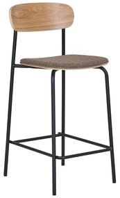 Czarny/brązowy hoker sztaplowany w dekorze jesionu (wysokość siedziska 66 cm) Estepona – House Nordic