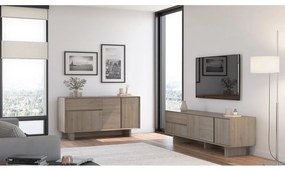 Szafka pod TV w dekorze dębu w naturalnym kolorze 180x55x45 cm Carpi – Marckeric