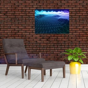 Obraz na szkle - Góry w modelu komputerowym (70x50 cm)