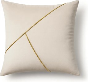 Poszewka na poduszkę ze złotym akcentem Chic - kremowy
