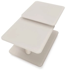 Kremowy szklany stolik 54x115 cm Elvi – Marckeric