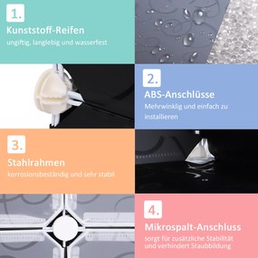 Homcom regał na buty garderoba DIY 16 kostek organizacja przestrzeni czarno-biała 95x37x160cm | Aosom PL