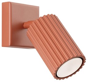 Kinkiet KARBON ochra czerwona ryflowany z regulowanym kloszem SOLLUX  LIGHTING