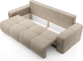 Masseno Sofa DUCA z funkcją spania i pojemnikiem na pościel, Rozkładana sofa - Beżowy, FLOW 02