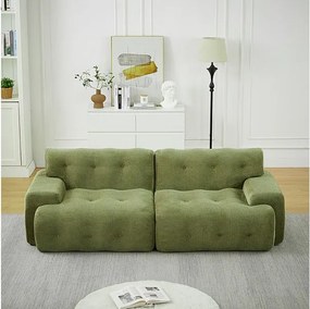 Modułowa 2-osobowa kanapa z tkaniny Chenille, głębokość siedziska 68cm, 224×104×66cm, Zielony