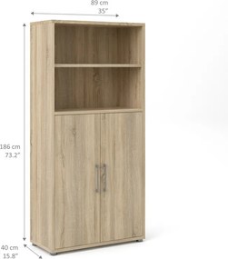 Biurowy regał 2-drzwiowy Prima dąb sonoma