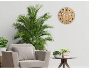 Zegar na ścianę nowoczesny drewniany z dużymi cyframi okrągły cichy loft