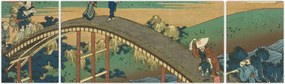 Obraz - Katsushika Hokusai, Ariwara no Narihirafrom the series One Hundred, Poems Explained by the Nurse (Hyakunin isshu uba ga etoki), reprodukcje (170x50 cm)