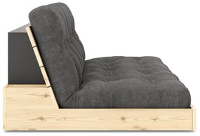 Antracytowa sztruksowa rozkładana sofa 196 cm Base – Karup Design