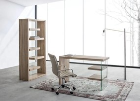 Szarobrązowe krzesło biurowe z imitacji skóry Perth – Yes Everyday