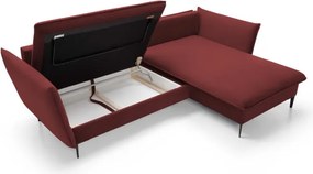 Narożnik GLOSS Prawostronny z funkcją spania, zestaw z poduszkami wolnostojący tkanina RIVIERA 69 Fioletowy WERSAL