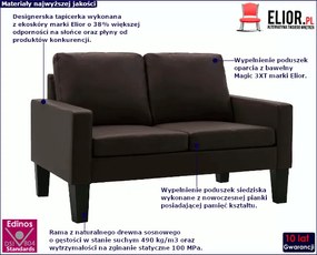 Brązowa skandynawska sofa 2-osobowa - Clorins 2X