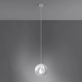 Lampy wiszące nowoczesny Brive, stal - 1 źródło światła 3000K - L.16 x H.125 cm - biały