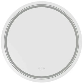 Lustro łazienkowe DOVER 60x60cm srebrne z oświetleniem LED HALMAR
