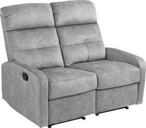 HOMCOM Relaksacyjny fotel dwuosobowy z regulacją oparcia i podnóżkiem, do salonu, z tkaninowym obiciem, Szary